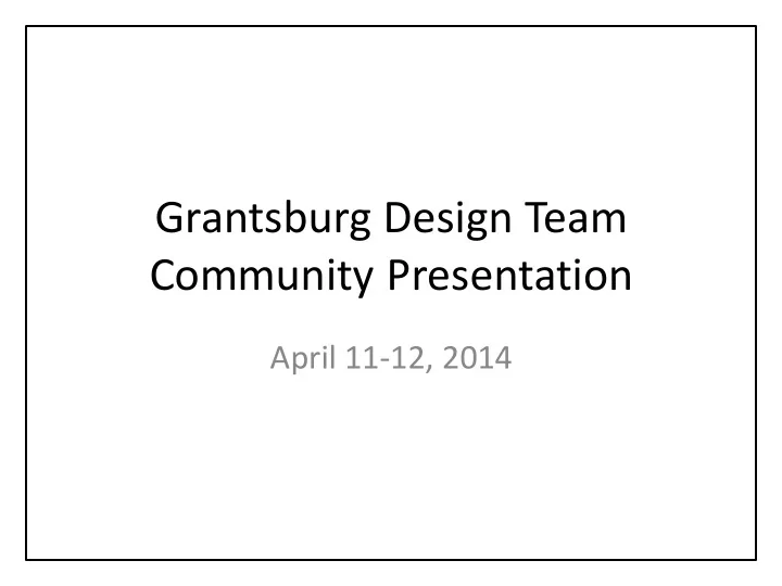 community presentation