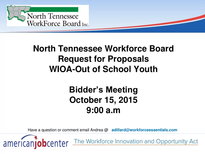north tennessee workforce board