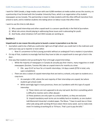 Section  1    Unpaid  work  is  one  reason  the  entry  price  to