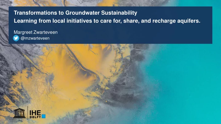 learning from local initiatives to care for share and