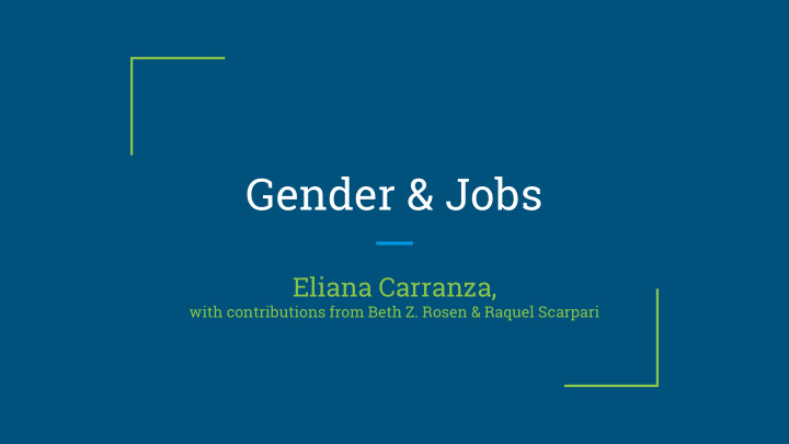 gender jobs