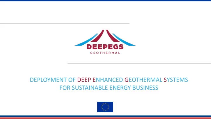 deployment of deep enhanced geothermal systems for