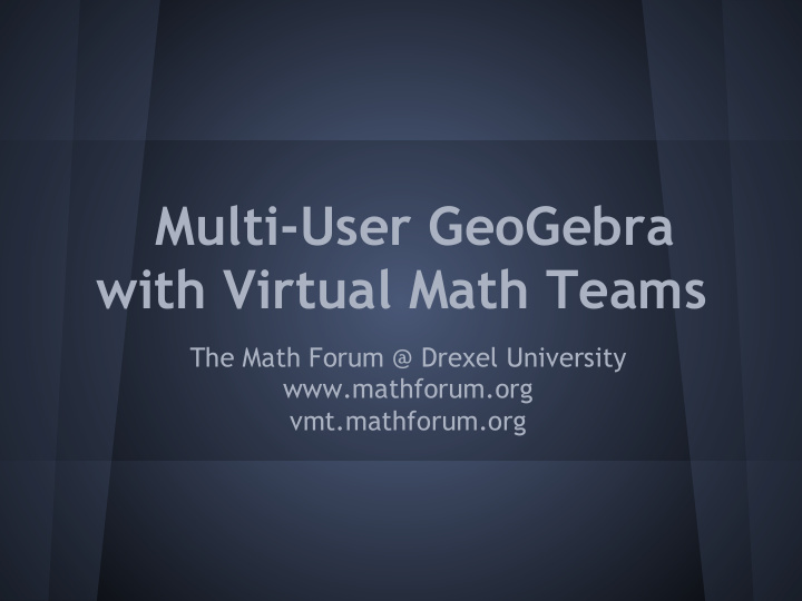 multi user geogebra with virtual math teams