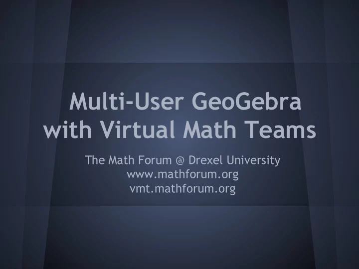 multi user geogebra with virtual math teams