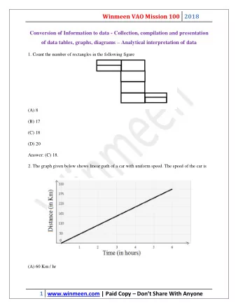 Winmeen VAO Mission 100 2018  Conversion of Information to data - Collection, compilation and