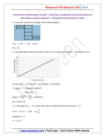 Winmeen VAO Mission 100 2018  Conversion of Information to data - Collection, compilation and