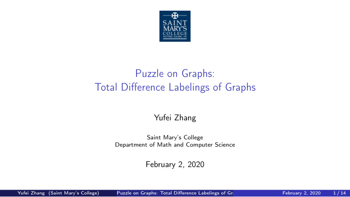 puzzle on graphs total difference labelings of graphs