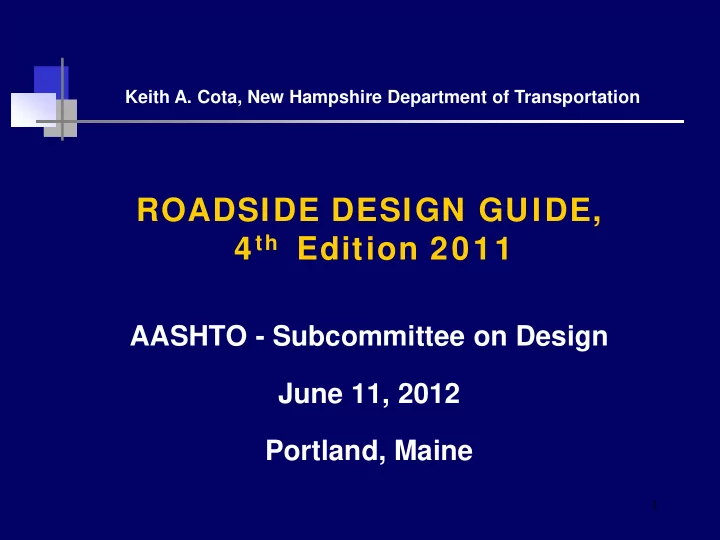 roadside design guide 4 th edition 2011