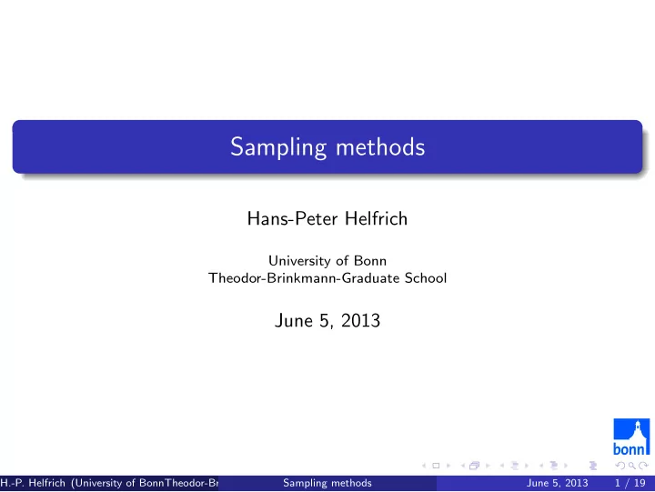 sampling methods