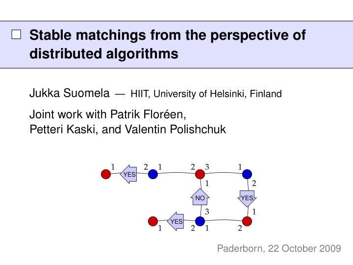 stable matchings from the perspective of distributed