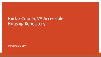 Fairfax County, VA Accessible  Housing Repository  Team HouseGuides  Current Situation and Pain