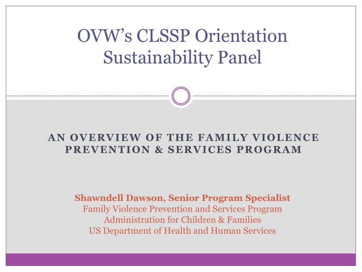 ovw s clssp orientation sustainability panel