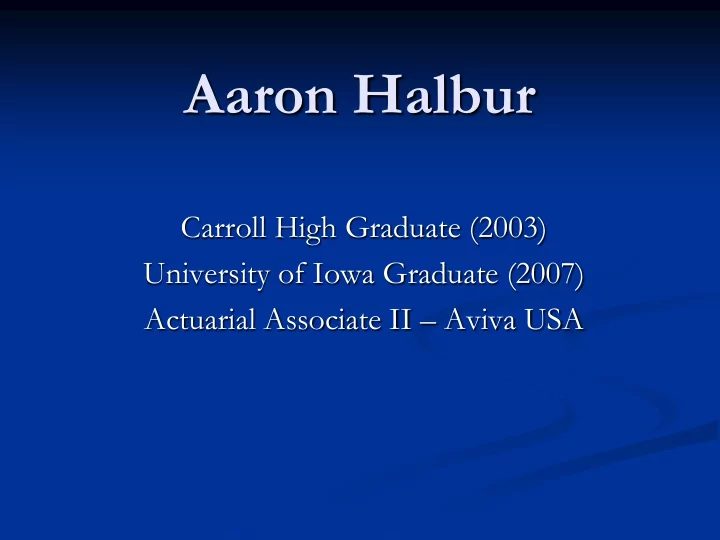 aaron halbur
