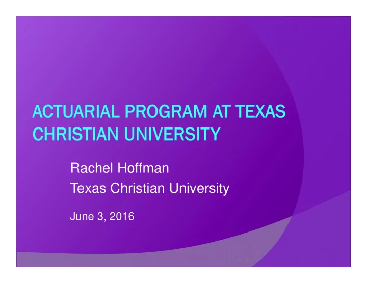 rachel hoffman texas christian university