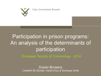 participation in prison programs an analysis of the
