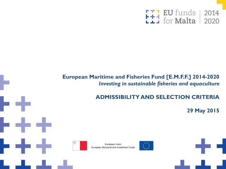 29 may 2015 admissibility and selection criteria part 1
