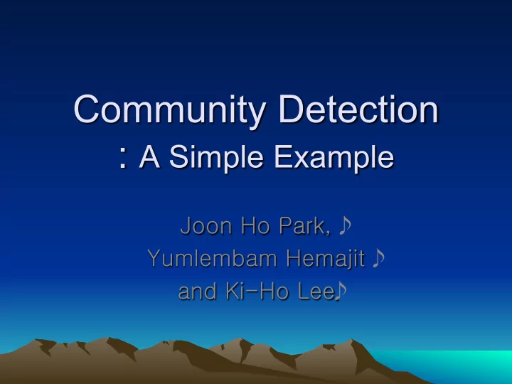 community detection