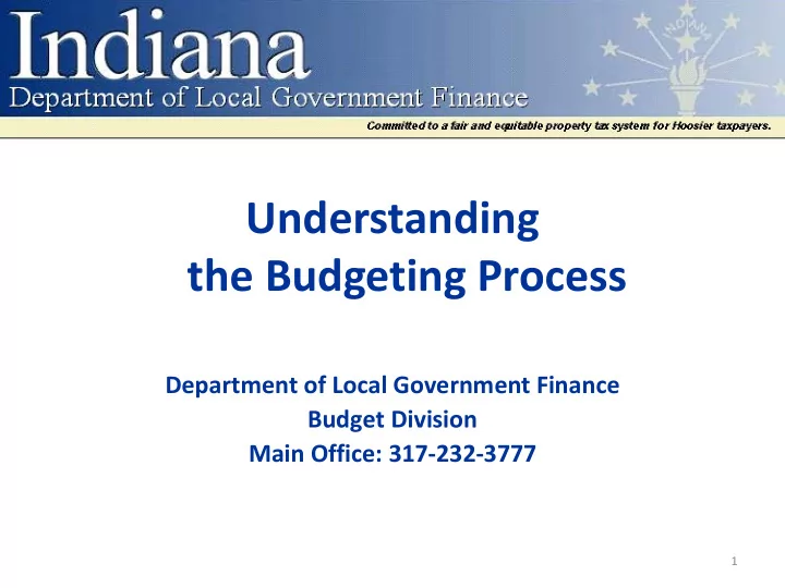 understanding the budgeting process