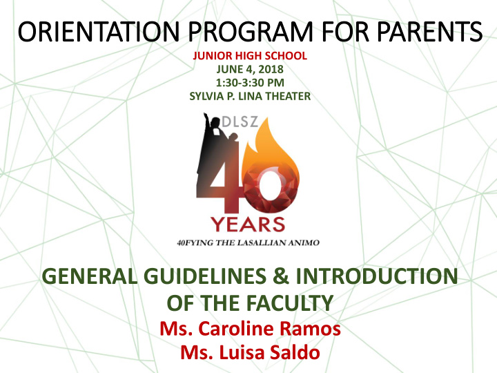 orientation program for parents