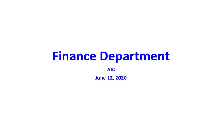 finance department