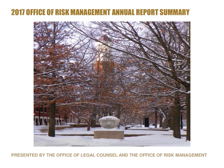 2017 office of risk management annual report summary