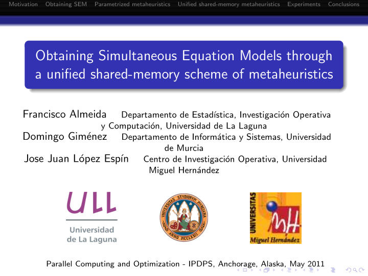 obtaining simultaneous equation models through a unified