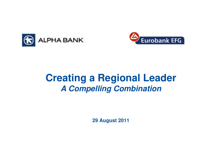 creating a regional leader