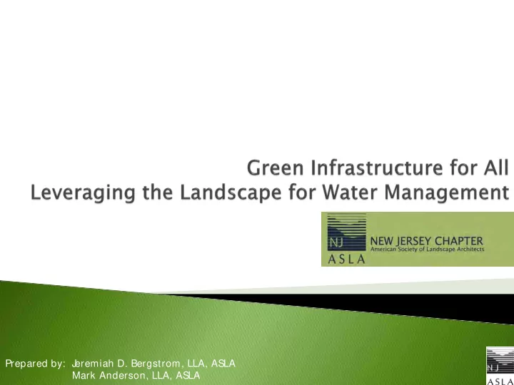 prepared by j eremiah d bergstrom lla asla mark anderson