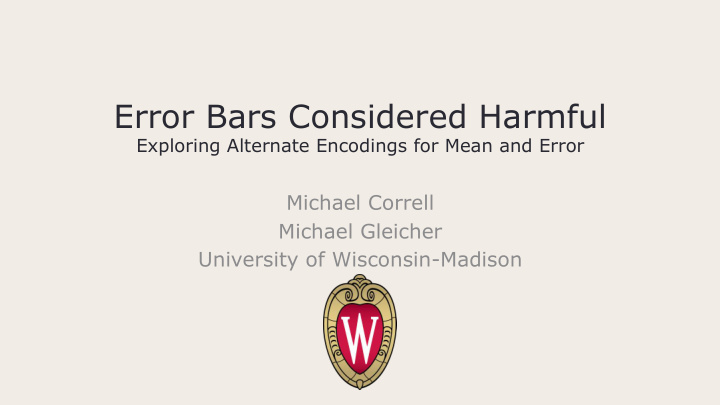 error bars considered harmful