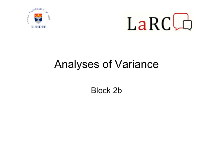 analyses of variance