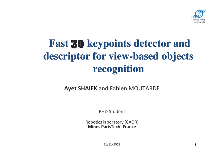 fast fast keypoints keypoints detector and detector and