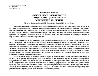ANISOTROPIC LIGHT-VELOCITY  AND (FAR FIELD) GRAVITATION  IN EXPANDING SPACETIME Given at the Annual
