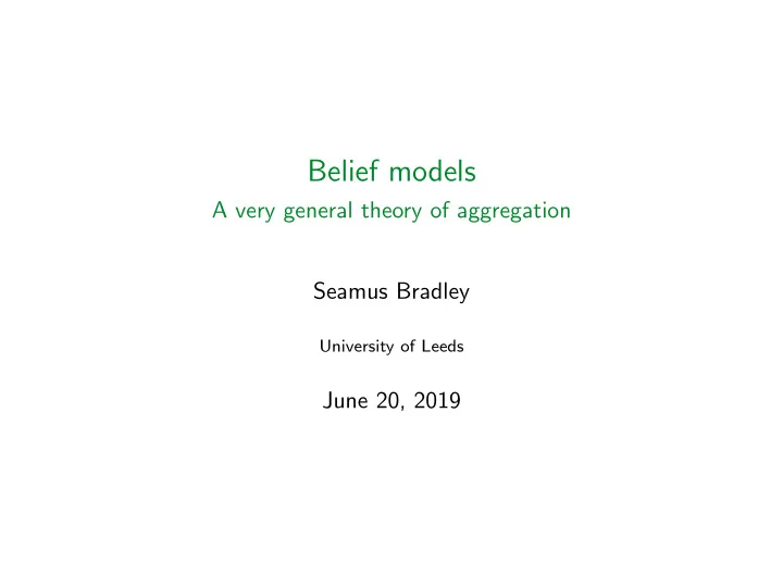 belief models