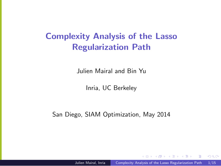 complexity analysis of the lasso regularization path
