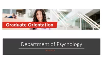 Department of Psychology  2018-2019  Who s who in the  department  Program requirements