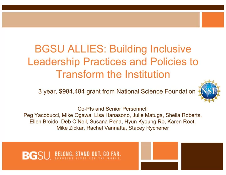 bgsu allies building inclusive leadership practices and