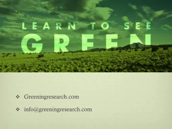 Greeningresearch.com  info@greeningresearch.com  Green Chemistry  Green chemistry can be