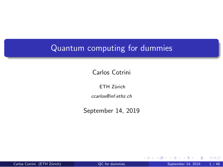 quantum computing for dummies