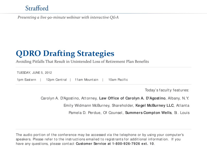 qdro drafting strategies