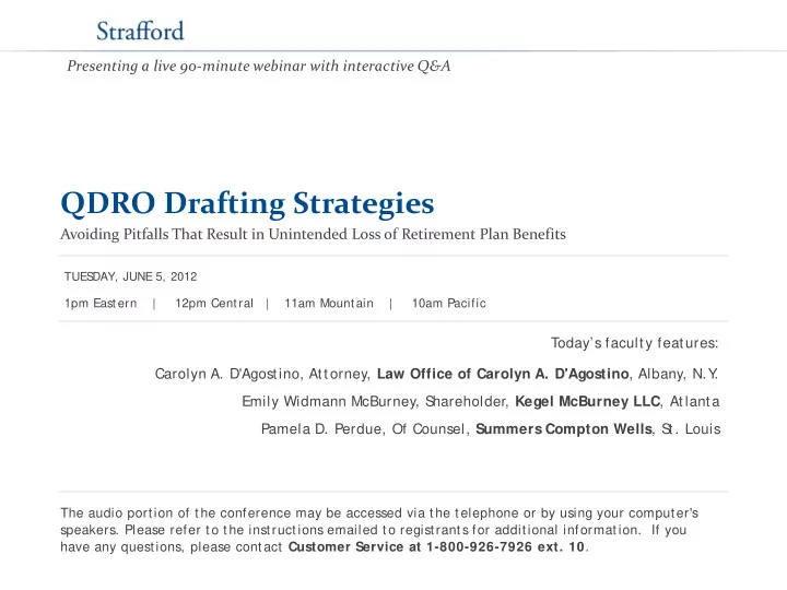 qdro drafting strategies