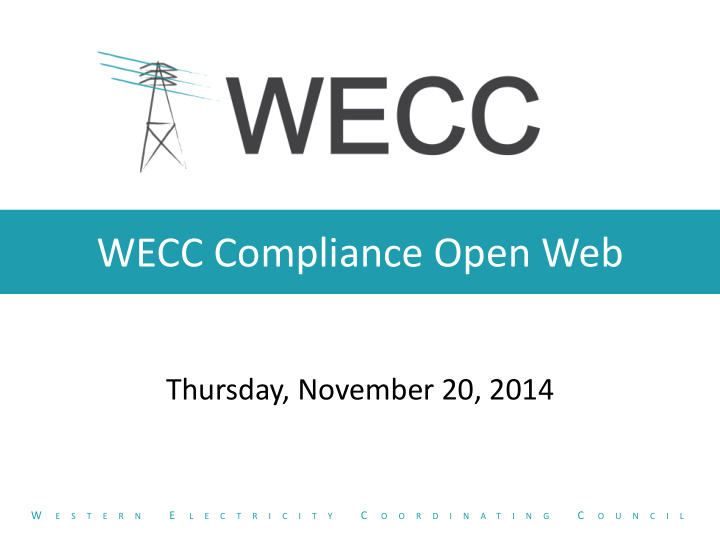 wecc compliance open web