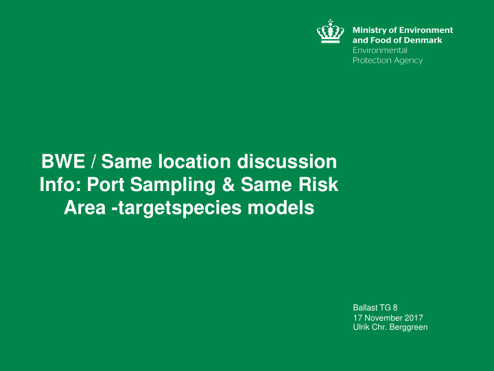 bwe same location discussion info port sampling same risk