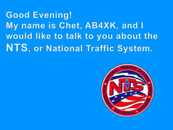 what is the national traffic system nts