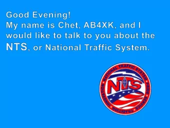 What is the National Traffic System (NTS)?  The RELAY in American Radio Relay League