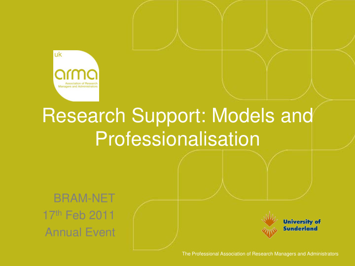 research support models and professionalisation
