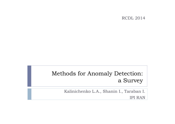 methods for anomaly detection a survey