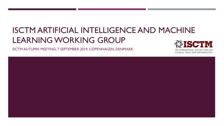 isctm artificial intelligence and machine