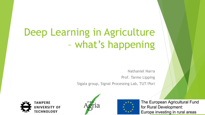 deep learning in agriculture what s happening