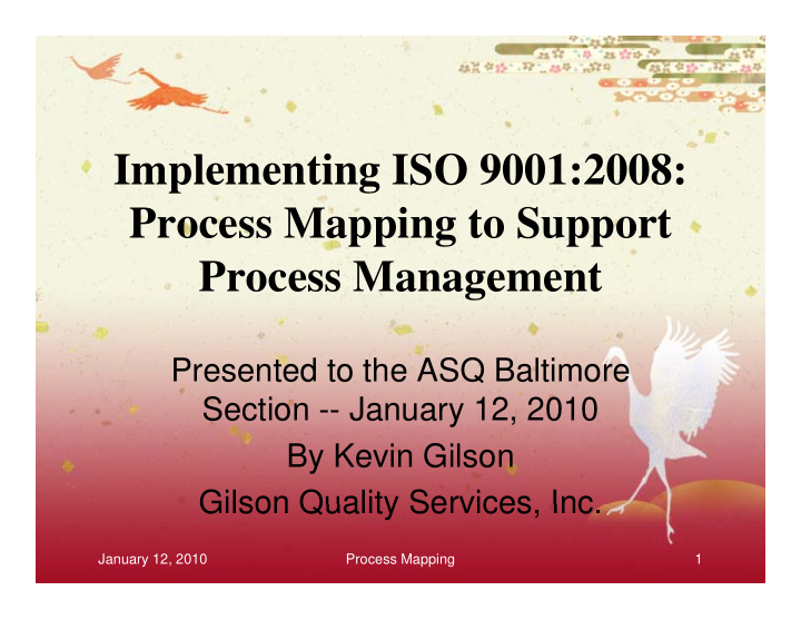 implementing iso 9001 2008 p g process mapping to support