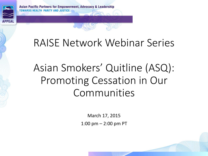 raise network webinar series